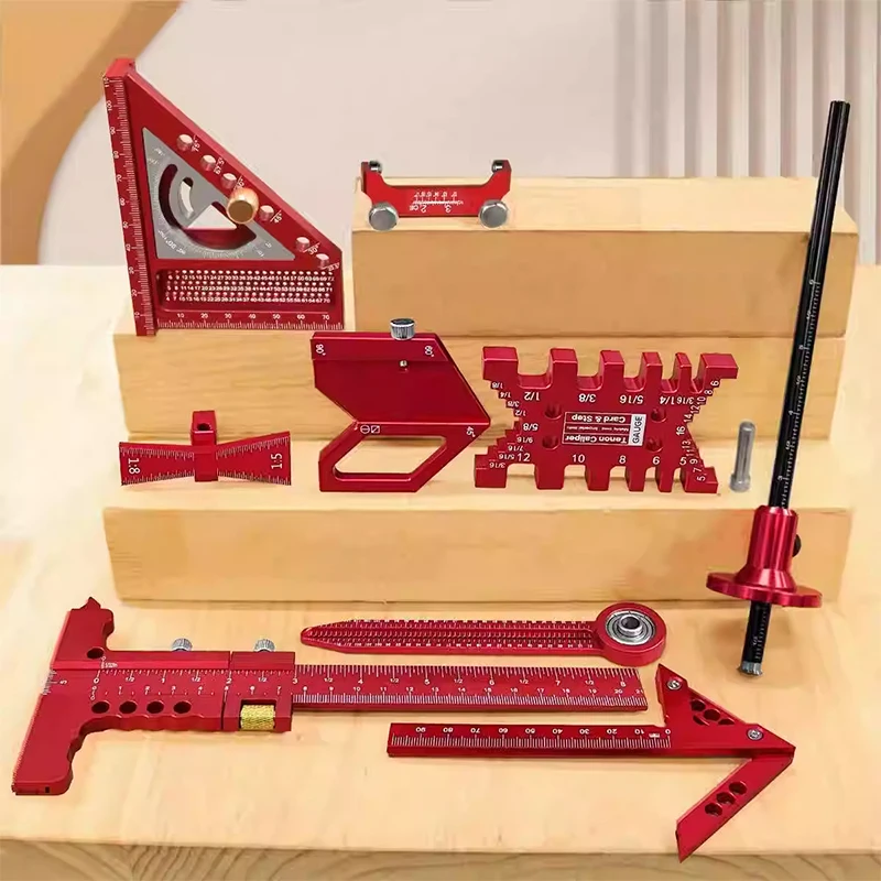 Woodworking Free Plans - ชุดเครื่องมือวัดงานไม้พร้อมกล่องเก็บของ ชุดเสริมสำหรับการวางแผนและจัดวางโครงการงานไม้