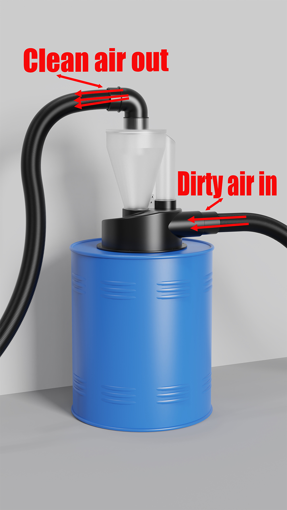Vacuum Cleaner Woodworking - 2.5 ''PEMEDOR ไม้กรองคู่ CYCLONE ฝุ่น DIY