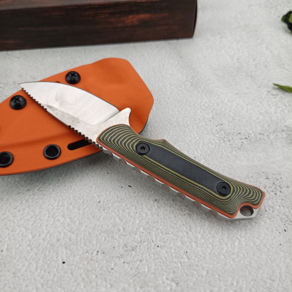 Woodworking Gift Ideas - มีดพกพาแบบตรง รุ่น 15017 สำหรับการตั้งแคมป์และการผจญภัย พร้อมปลอกมีด K