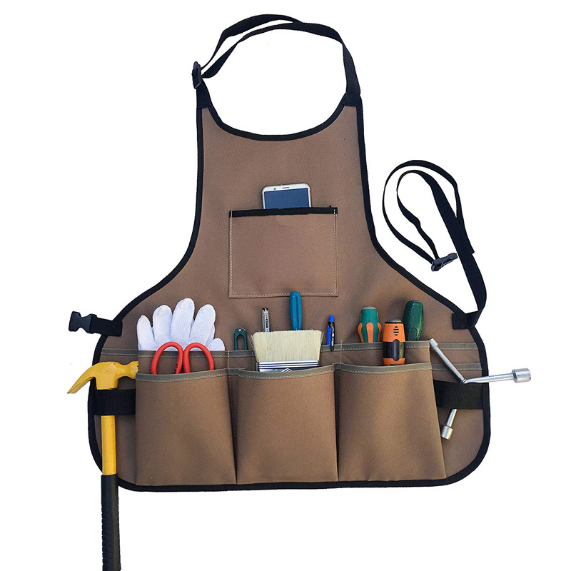 Woodworking Apron - ผ้ากันเปื้อนอเนกประสงค์สำหรับทำสวน Oxford Belt พร้อมกระเป๋าหลายช่อง ทนทานต่อการยับ เหมาะสำหรับงานไม้และเครื่องมือช่าง