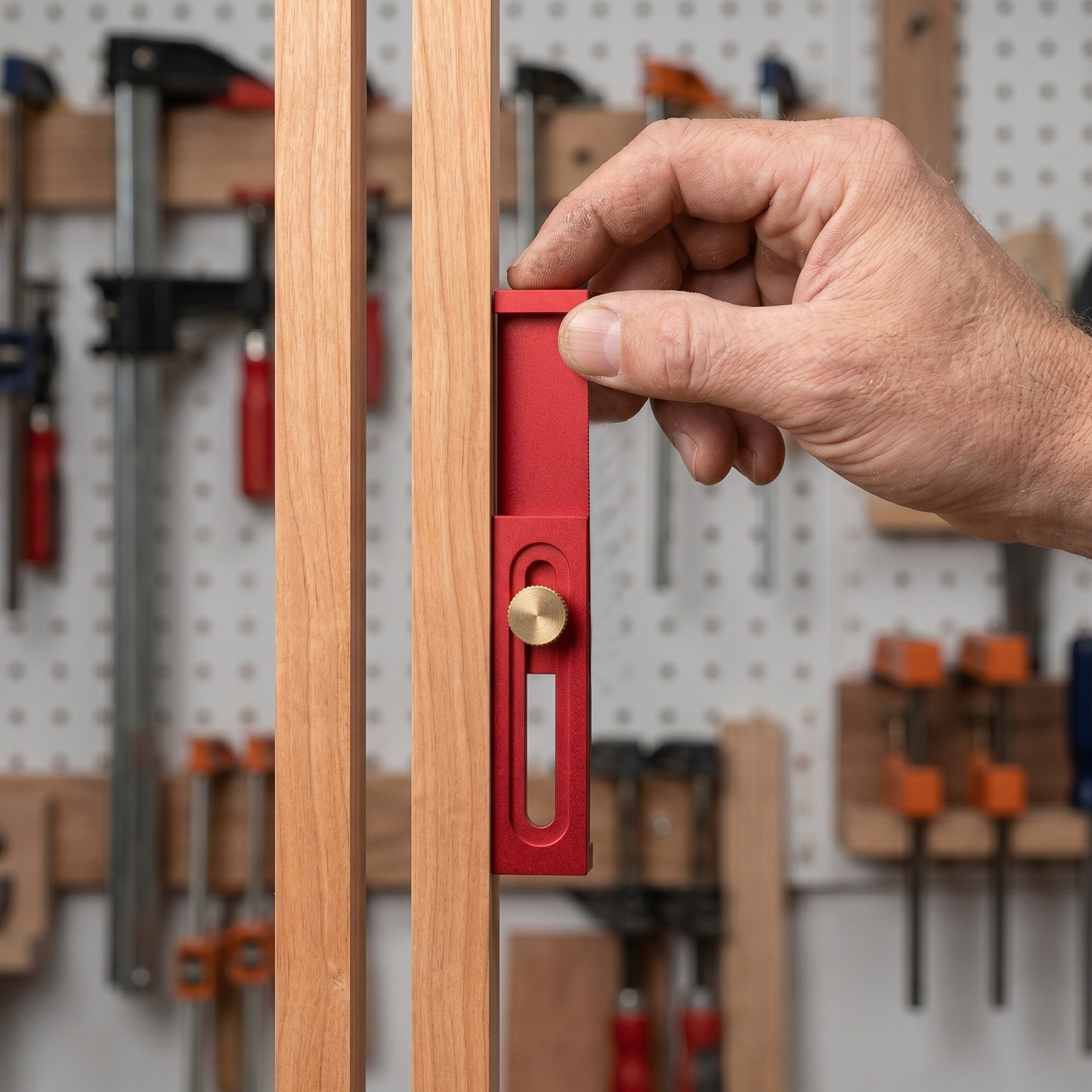 Woodworking Joints - ไม้บรรทัดวัดระยะงานไม้ อลูมิเนียมอัลลอยด์ เกจวัดมอร์ทิส 5-40 มม. เกจวัดความลึกแบบล็อคได้