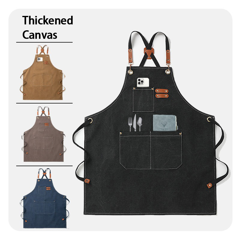 Woodworking Apron - ผ้ากันเปื้อนกันน้ำสำหรับงานครัว งานไม้ งานศิลปะ เหมาะสำหรับร้านกาแฟ บาร์ ร้านเสริมสวย