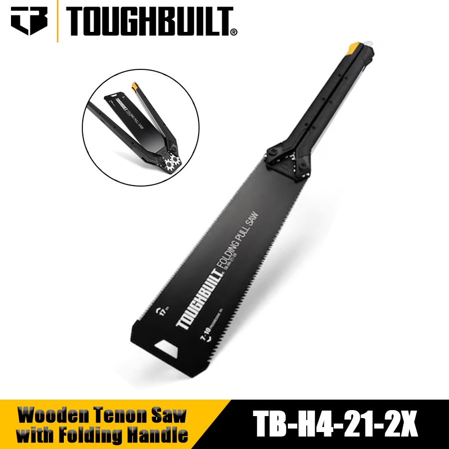 Woodworking In Japanese - เลื่อยดึงเดือยไม้แบบญี่ปุ่น TOUGHBUILT รุ่น TB-H4-21-2X พร้อมด้ามจับพับได้