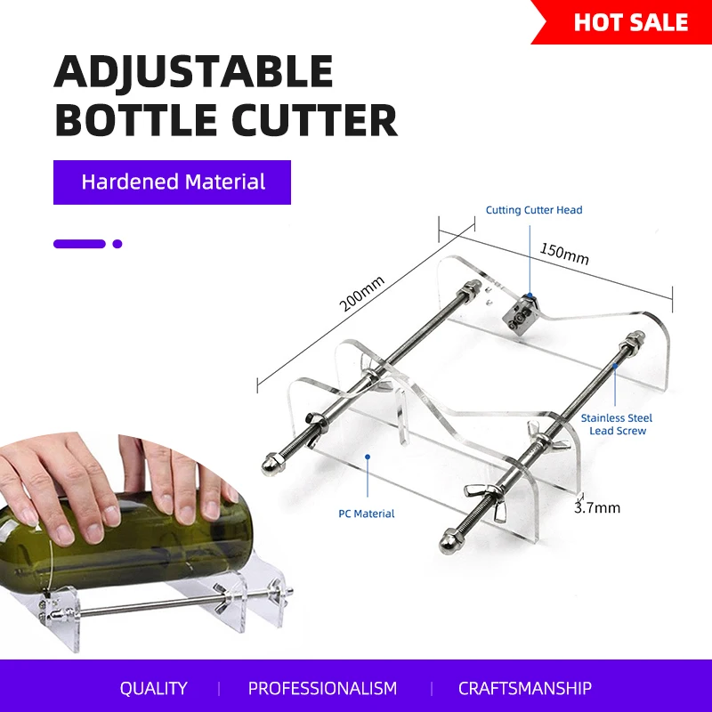 Woodworking Gift Ideas - เครื่องตัดขวดแก้ว, ชุดตัดขวดไวน์เบียร์แบบปรับได้สำหรับงาน DIY คุณภาพสูง ใช้งานได้ยาวนาน ไอเดียของขวัญ