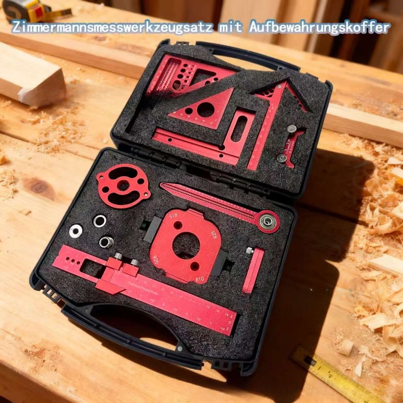 Woodworking Free Plans - ชุดเครื่องมือวัดงานไม้พร้อมกล่องเก็บของ ชุดอุปกรณ์ช่วยต่อแผ่นไม้สำหรับการวางแผนและจัดวางโครงร่าง