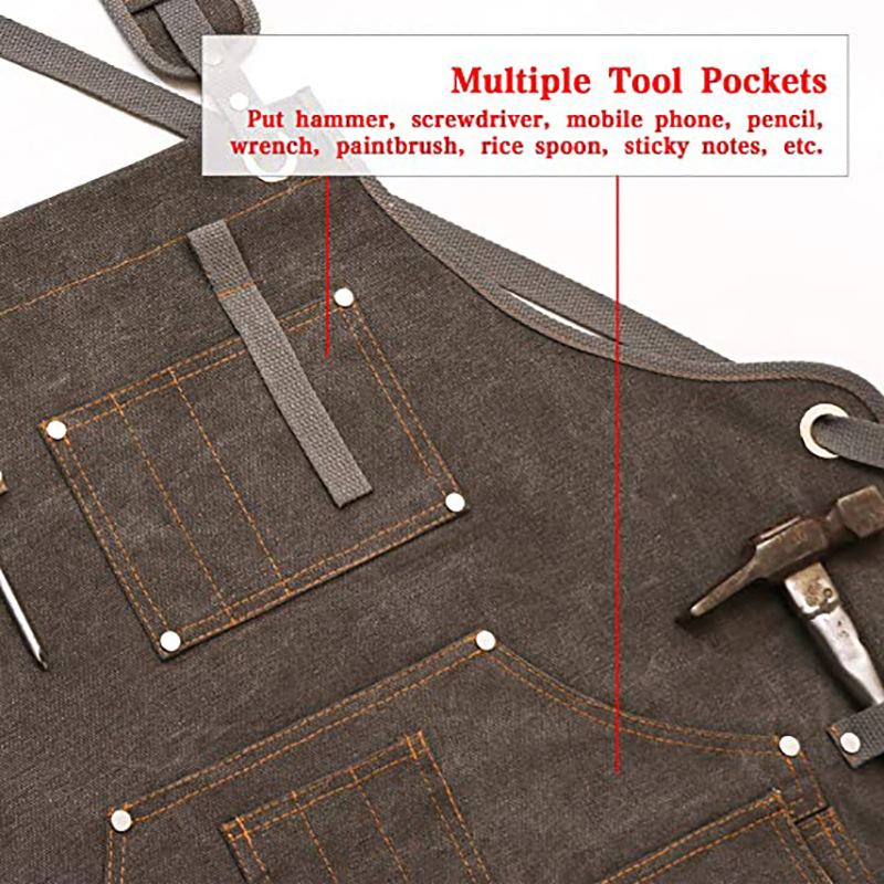 ผ้ากันเปื้อนผ้าใบหนาแบบเรียบง่ - Woodworking Apron บทวิจารณ์และราคา