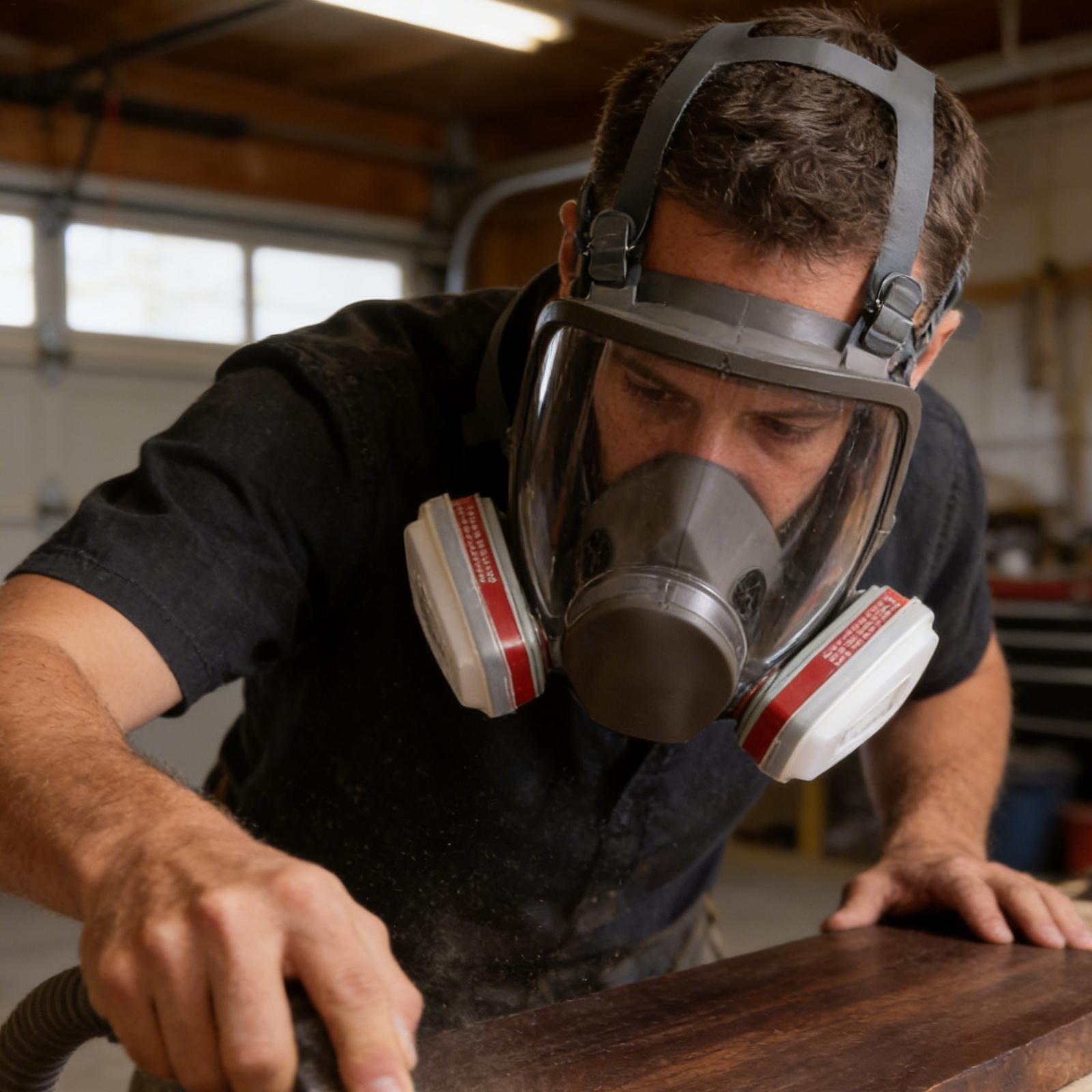 หน้ากากป้องกันฝุ่นพร้อมแผ่นกรอ - Woodworking Face Shield บทวิจารณ์และราคา
