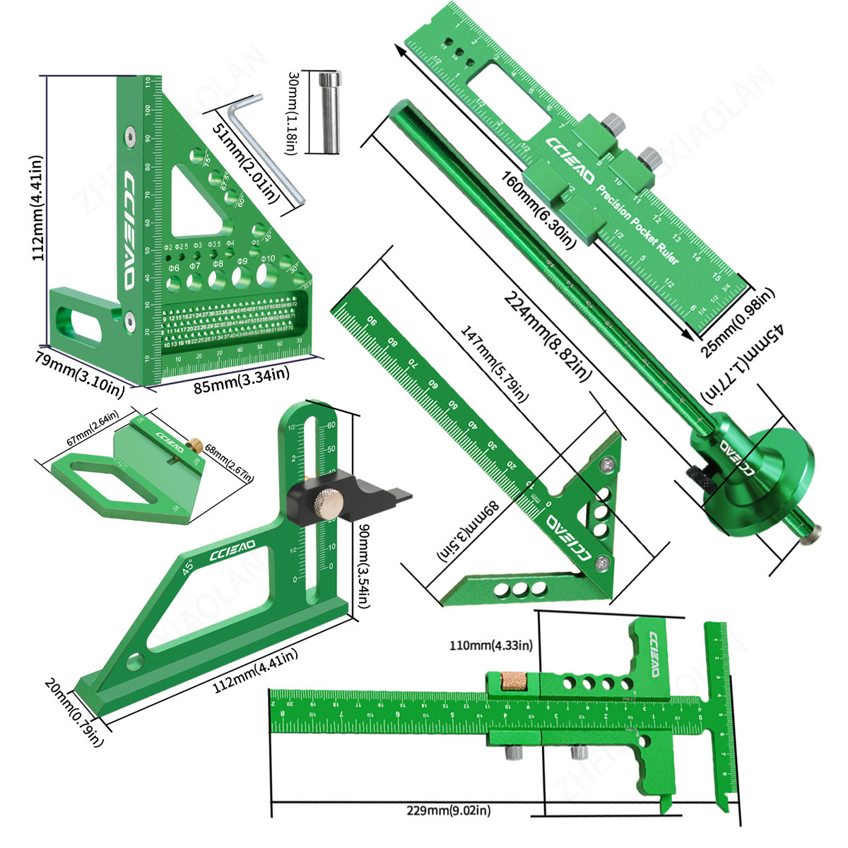ชุดเครื่องมือวัดงานไม้พร้อมกล่ - Woodworking Free Plans บทวิจารณ์และราคา