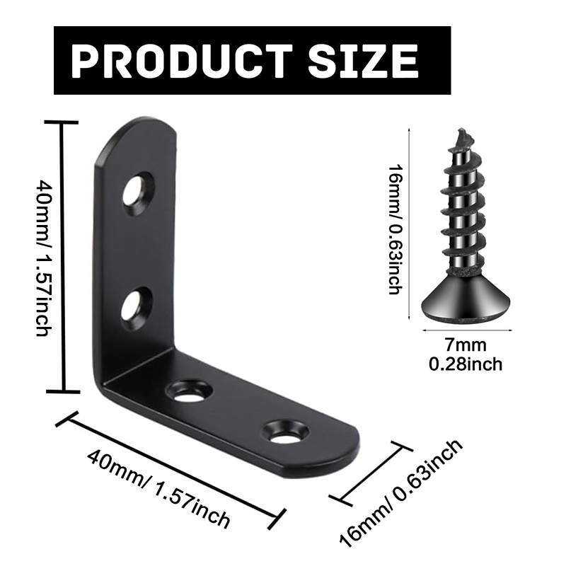 เหล็กฉากยึดมุมสีดำ 6-20 ชิ้น,  - Woodworking Joints บทวิจารณ์และราคา